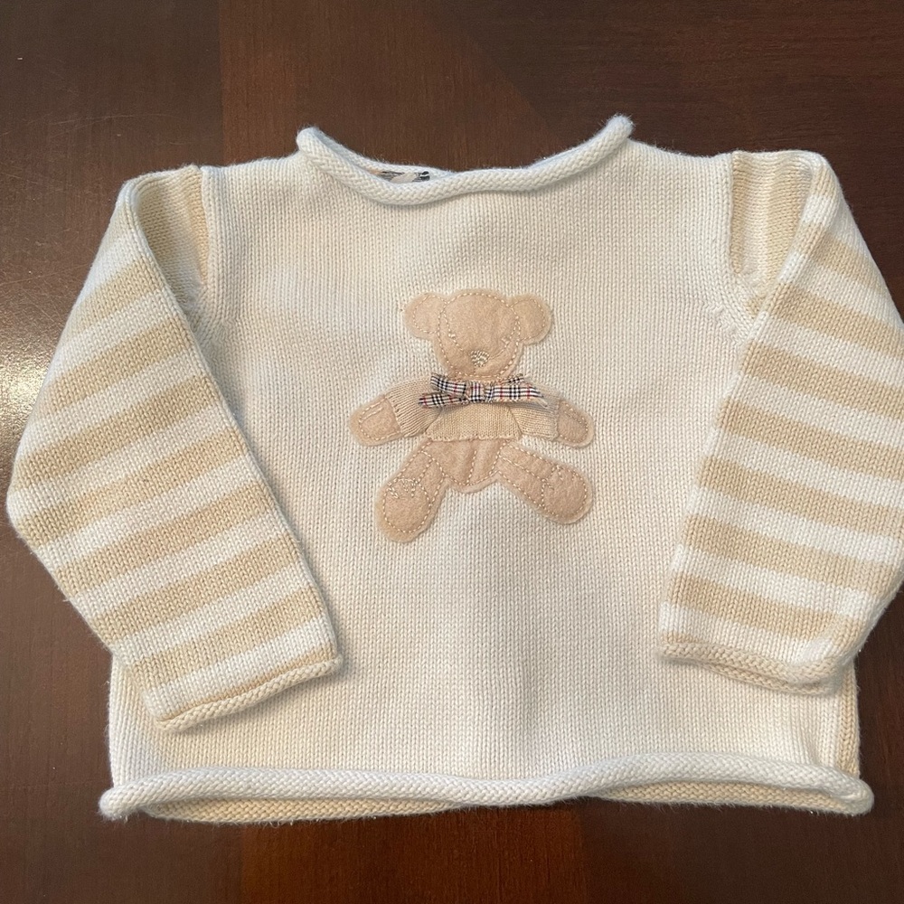 Burberry Baby Striped Bear Knit Sweater